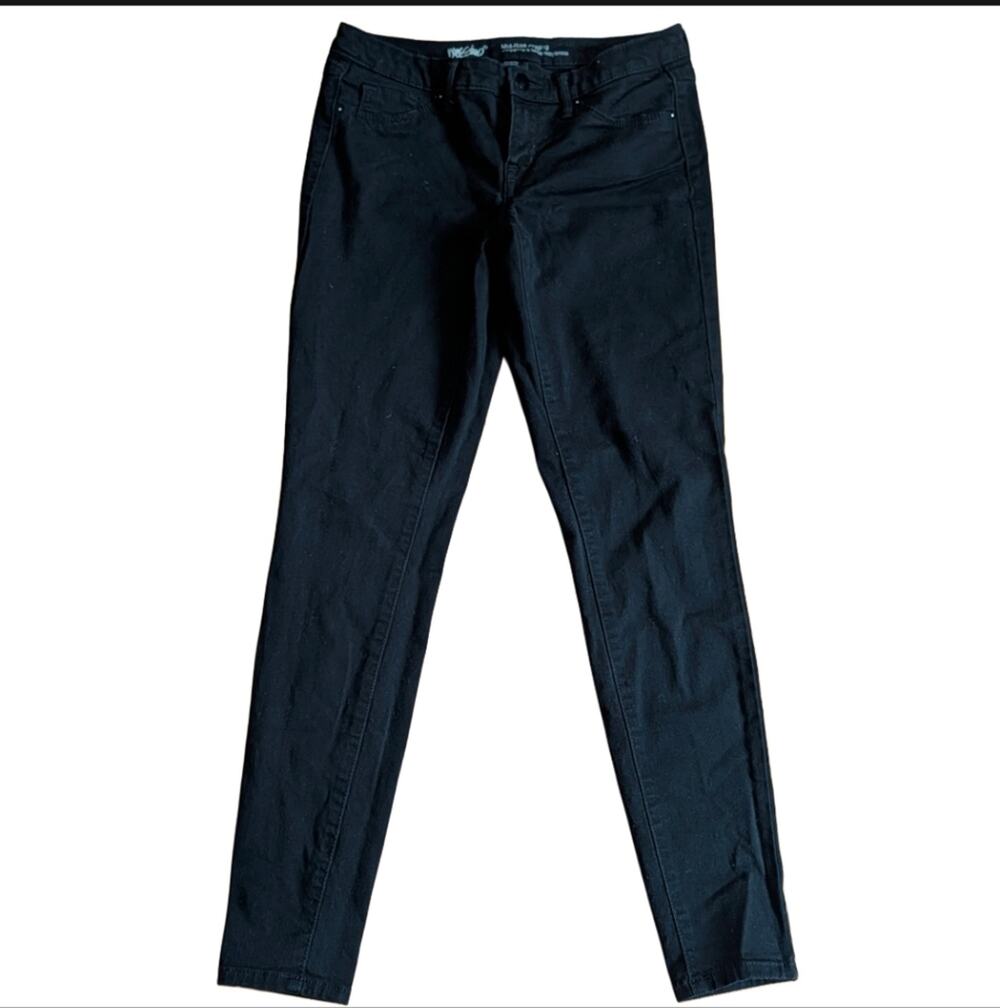 Mossimo Denim Super Stretch Mid Rise Black Jegging Grunge Emo Jeans